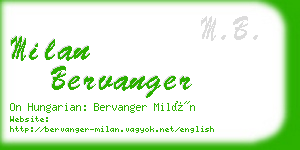 milan bervanger business card